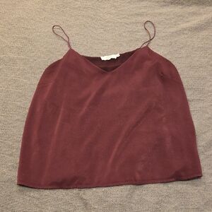 Lush, Size Lg || Burgundy Satin Camisole Top